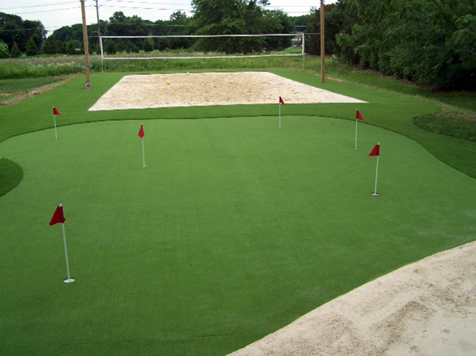 Installing Artificial Grass Clinton, Michigan Putting Green Grass, Backyard